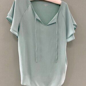 2 Loft Work Wear Blouses Size Sm. Soft Emerald Green For St. Patricks and Easter